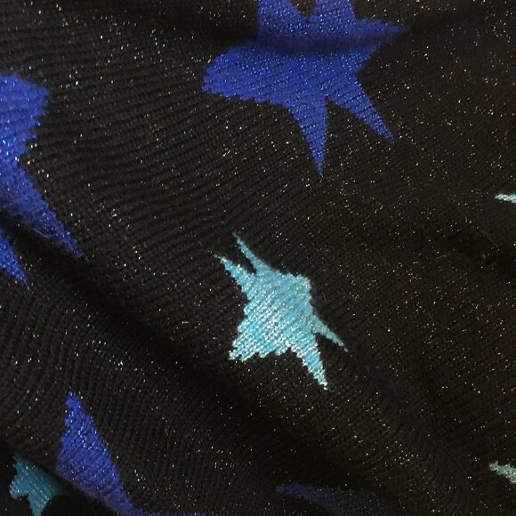 Vintage 80s Angora Wool Punky Stars + Sparkles Knit Sweater - Picture 11 of 16